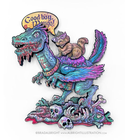 Princess Donut & Mongo - Dimensional Woodcut Wall Art