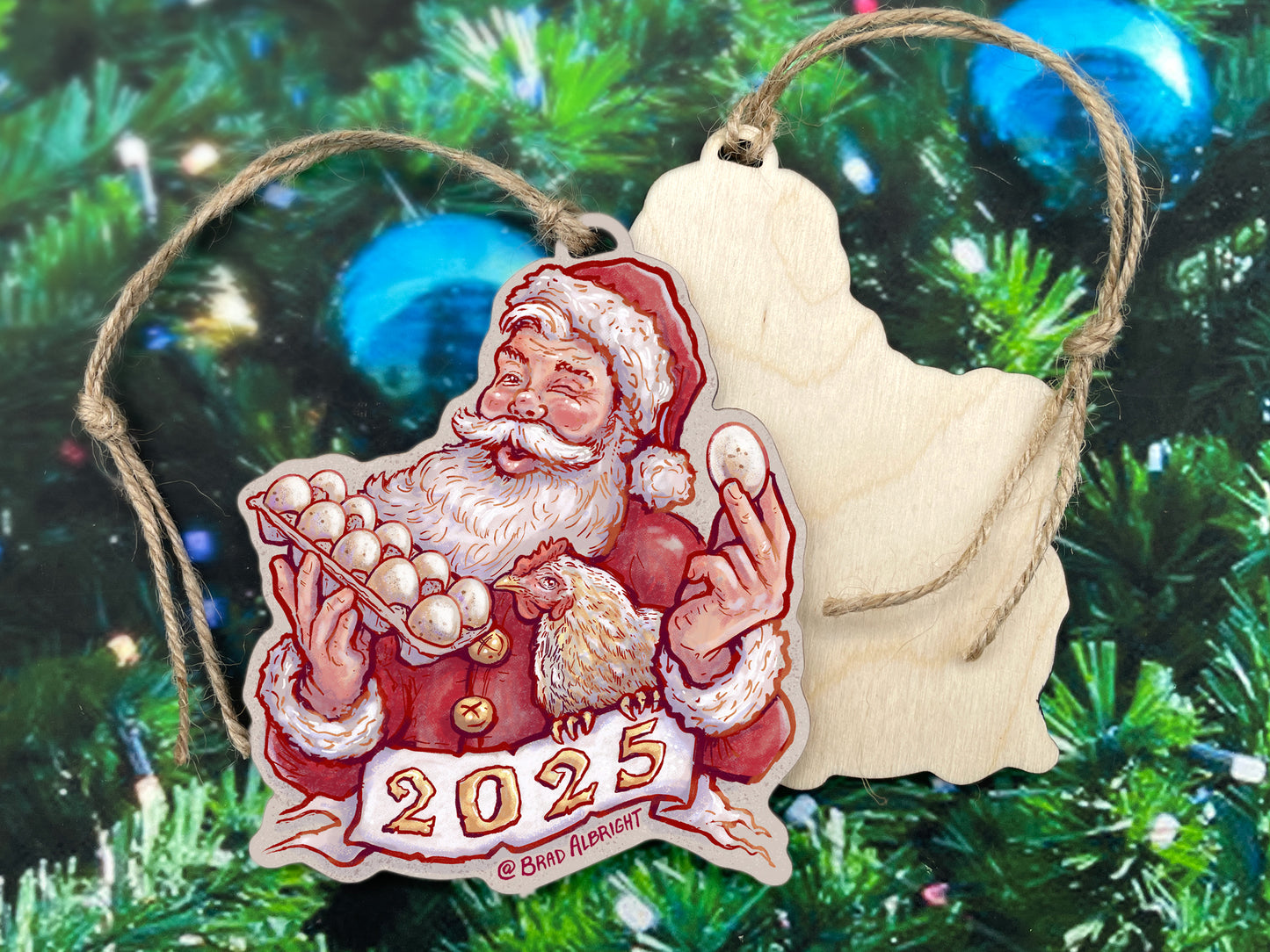 Egg Shortage Santa Claus - Christmas 2025 Ornament