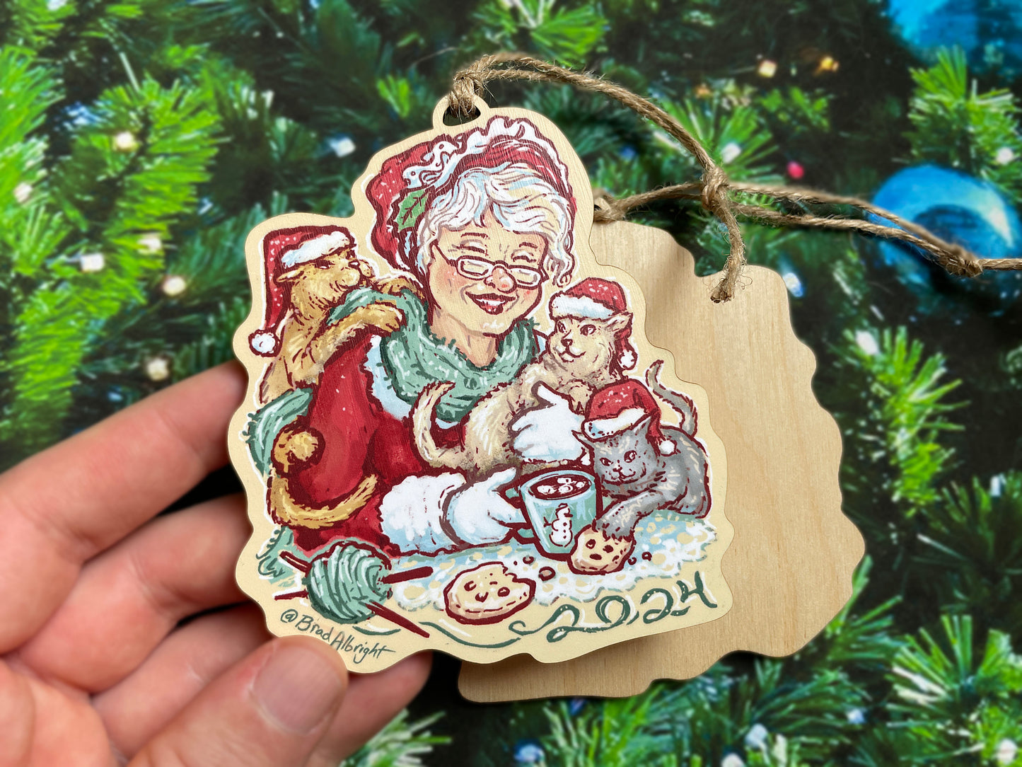 Mrs Claus 2024 Christmas Ornament - "The Original Childless Cat Lady" Mrs. Kat Claus