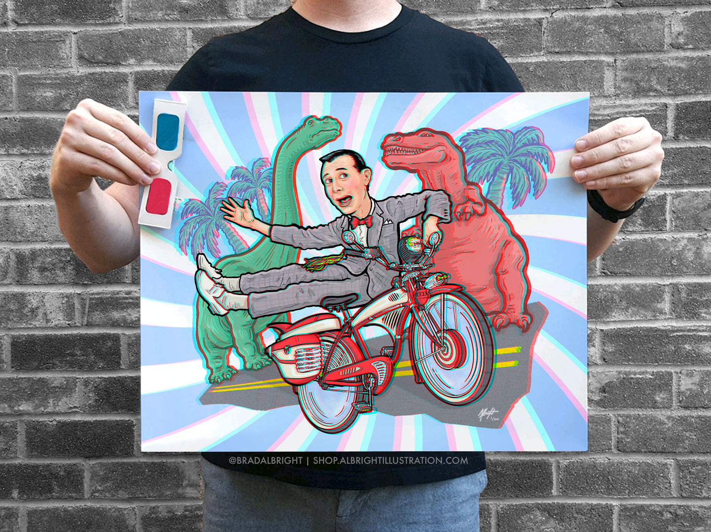 Pee Wee's Big Bike - 3D Poster with Glasses