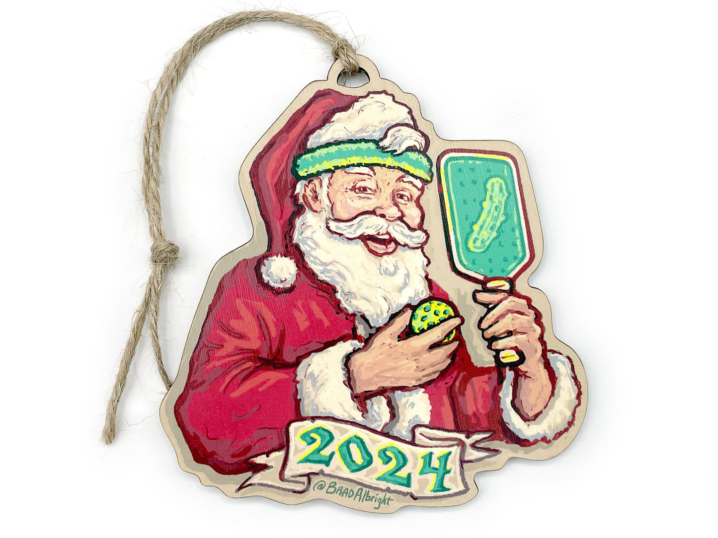 Pickleball Santa Claus 2024 Ornament