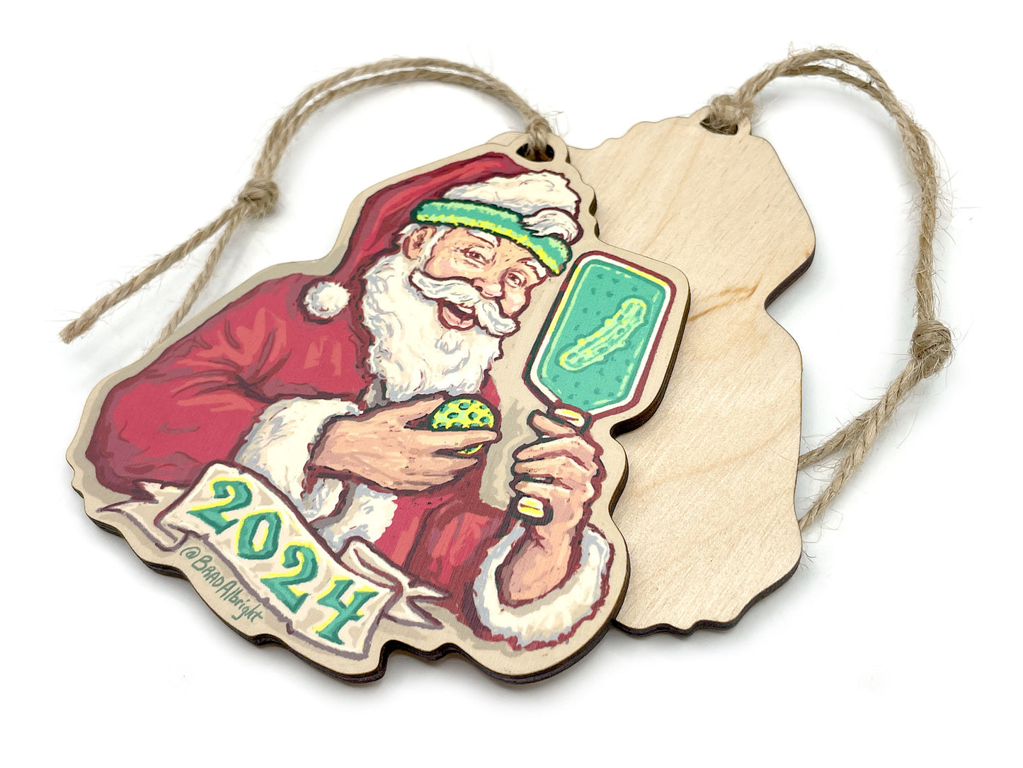 Pickleball Santa Claus 2024 Ornament