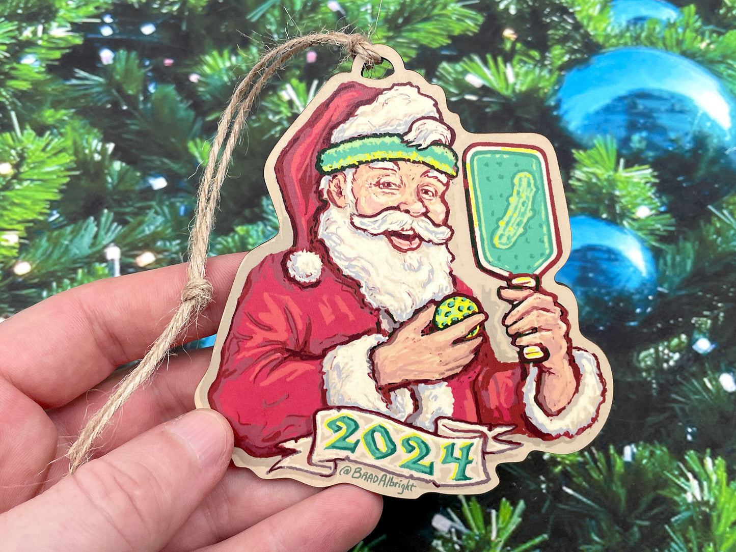 Pickleball Santa Claus 2024 Ornament