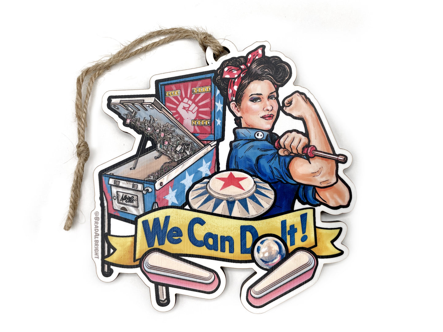 Rosie The Pinball Riveter • Christmas Ornament