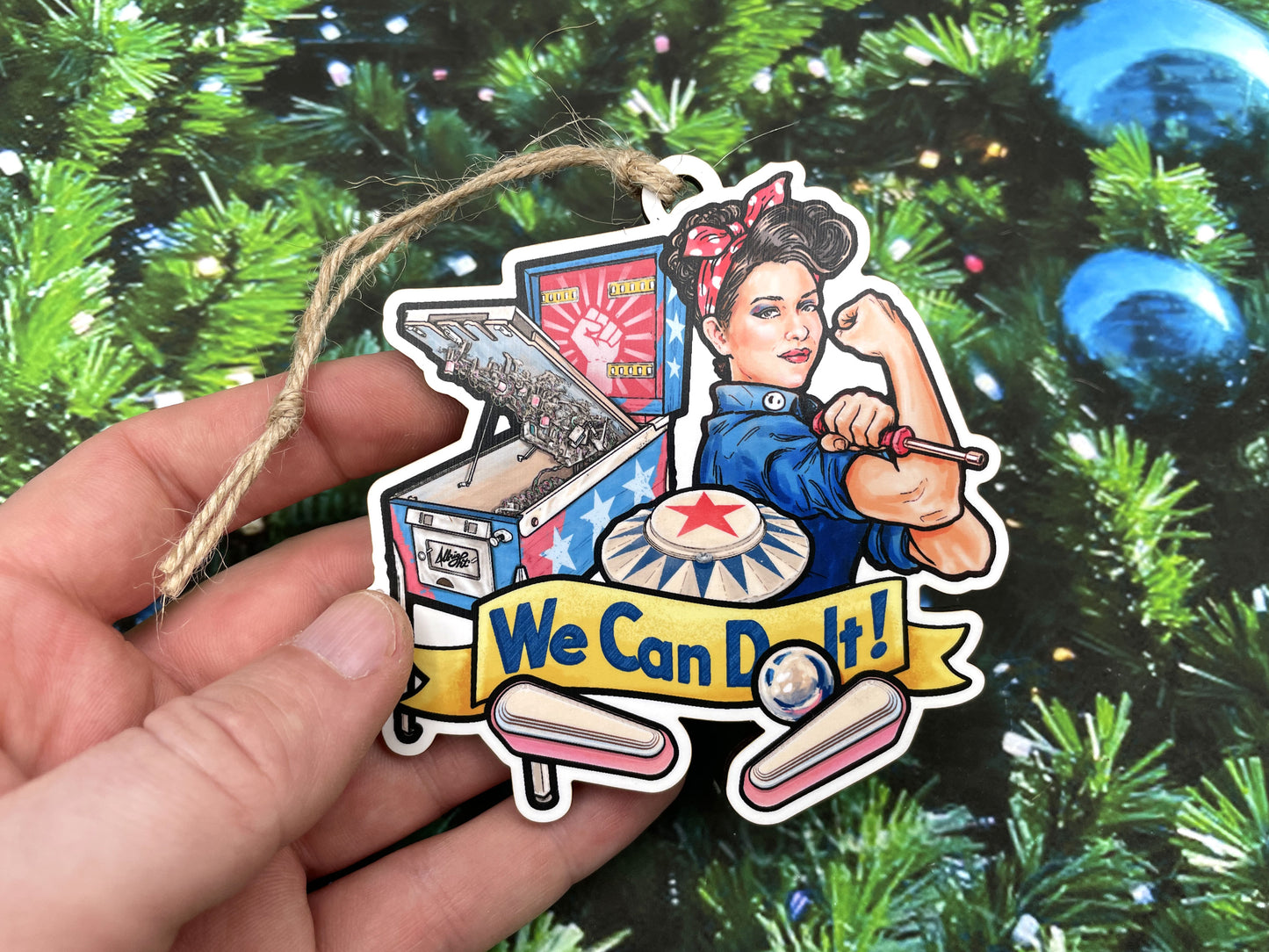 Rosie The Pinball Riveter • Christmas Ornament