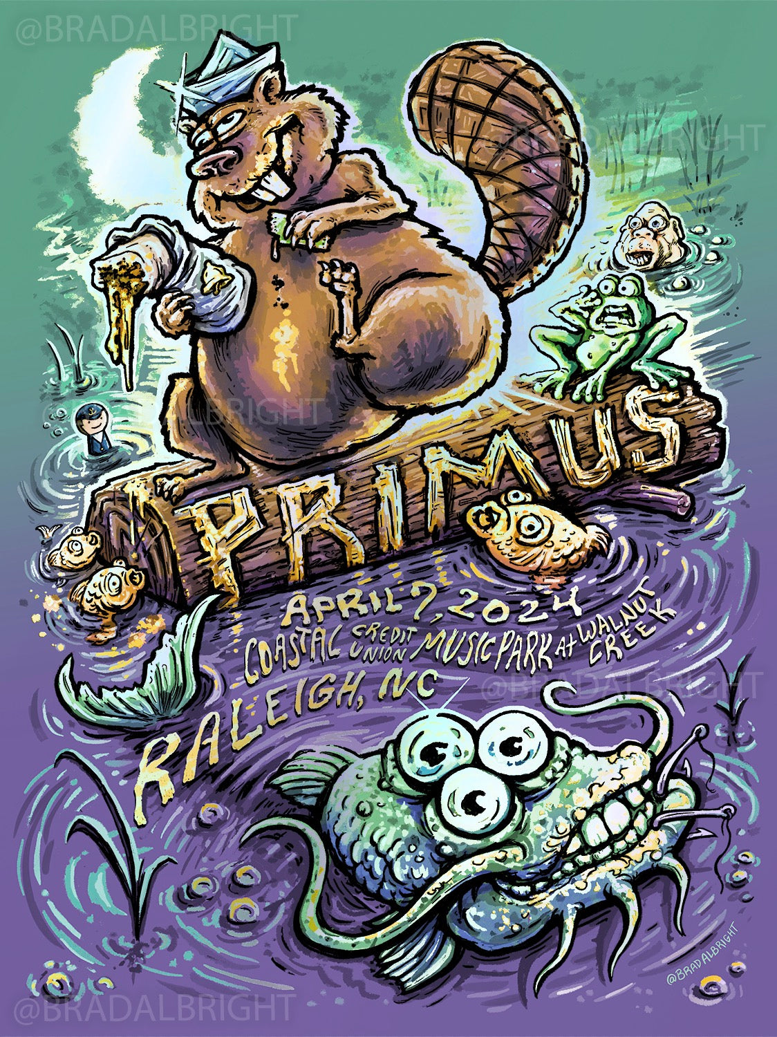 Primus -  Raleigh NC - Rainbow Foil Variant - Brad Albright Artist Proof