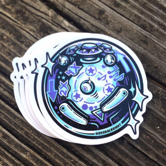 Silver Ball Reflections - Pinball Stickers & Magnets