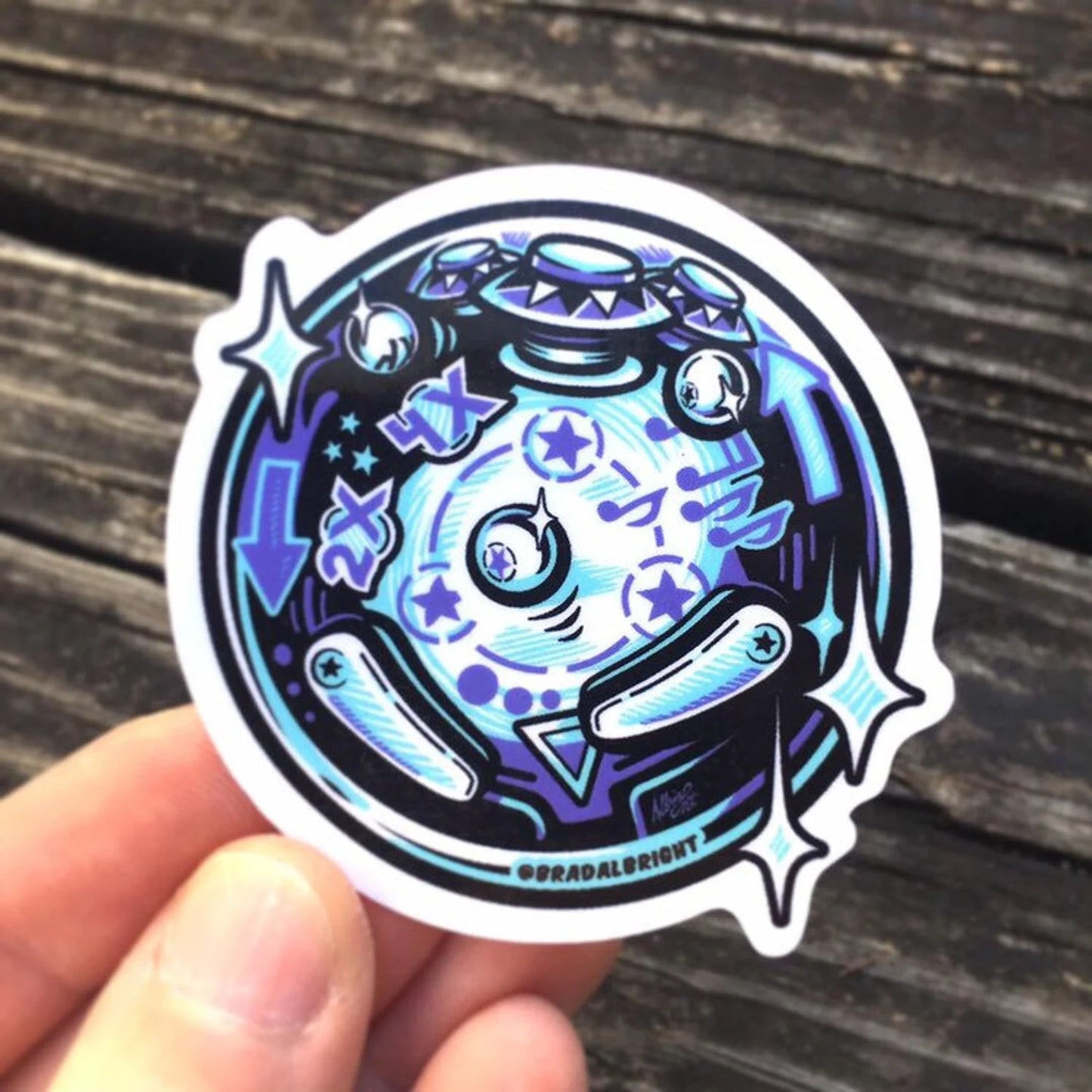 Silver Ball Reflections - Pinball Stickers & Magnets