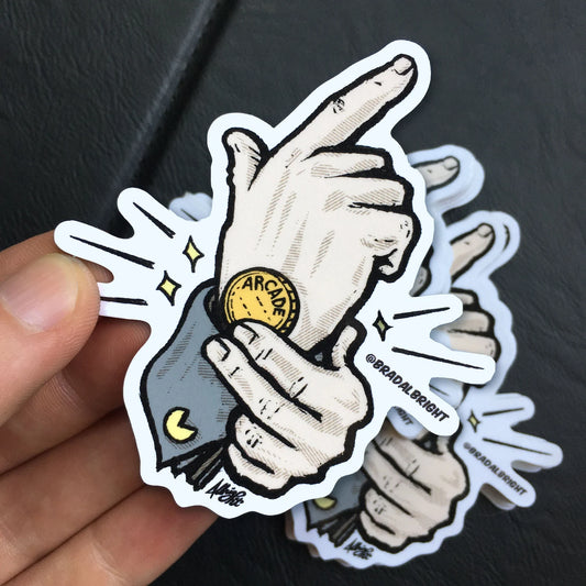 Secret ArcadeGent - Arcade Coin Stickers & Magnets