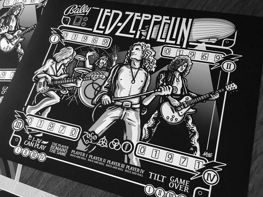 LedZep Pinball Poster - Homebrew Led Zeppelin Art