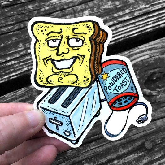 Powdered Toast Man Sticker - Ren & Stimpy Waterproof Decal - FREE US Shipping