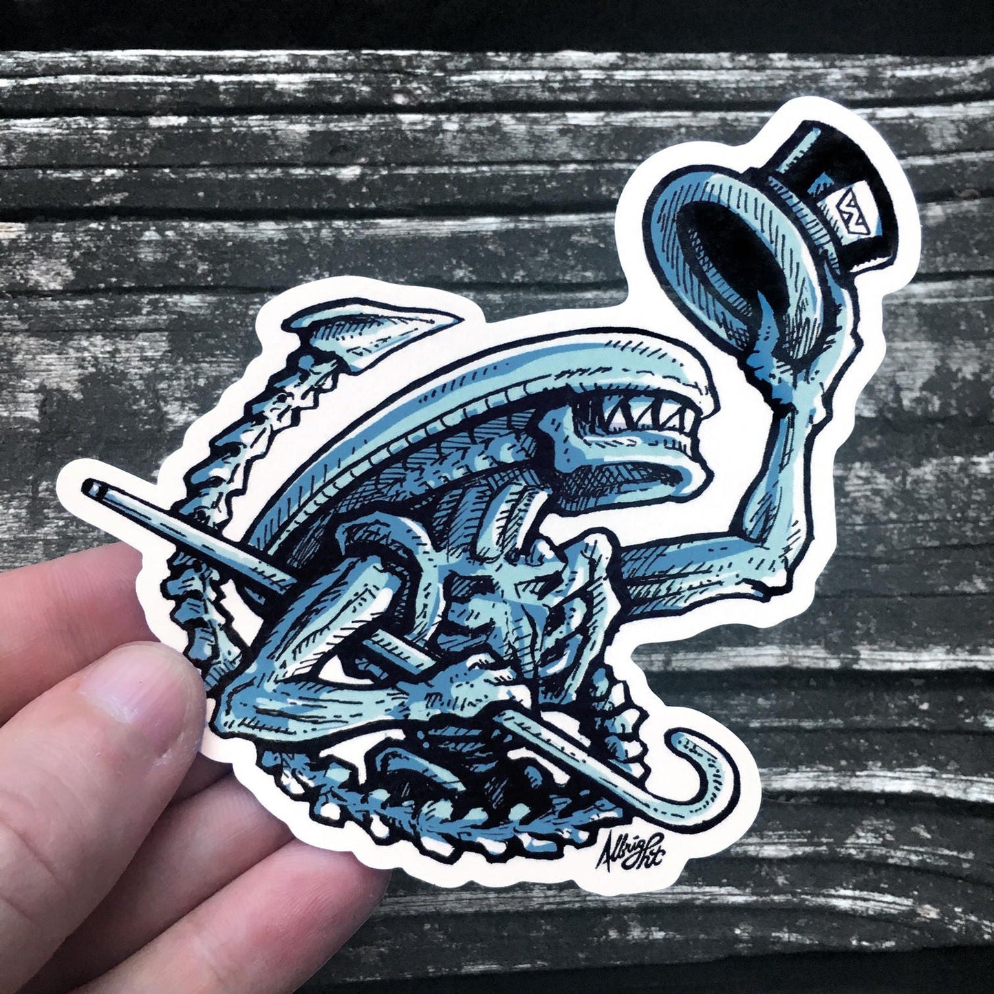 Singing Dancing Alien - Weatherproof Decal - FREE US Shipping