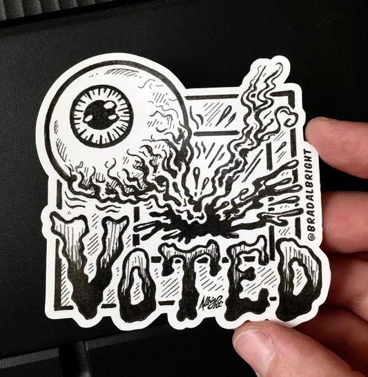 Eye Voted Sticker Decal -  Creepy Voting Election Sticker FREE US SHIPPING