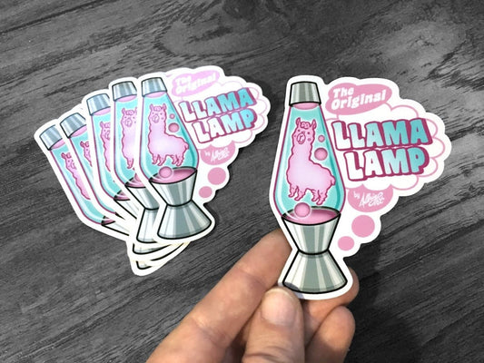 The Original Llama Lamp - Sticker Decal - Lame Pun Dad Humor Sticker - FREE US SHIPPING