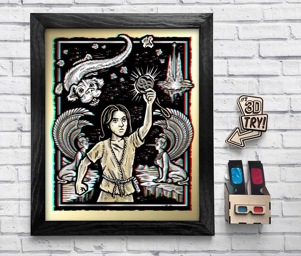 Atreyu Neverending - 3D Poster with Glasses - 3D Anaglyph Illustration - Signed by the Artist