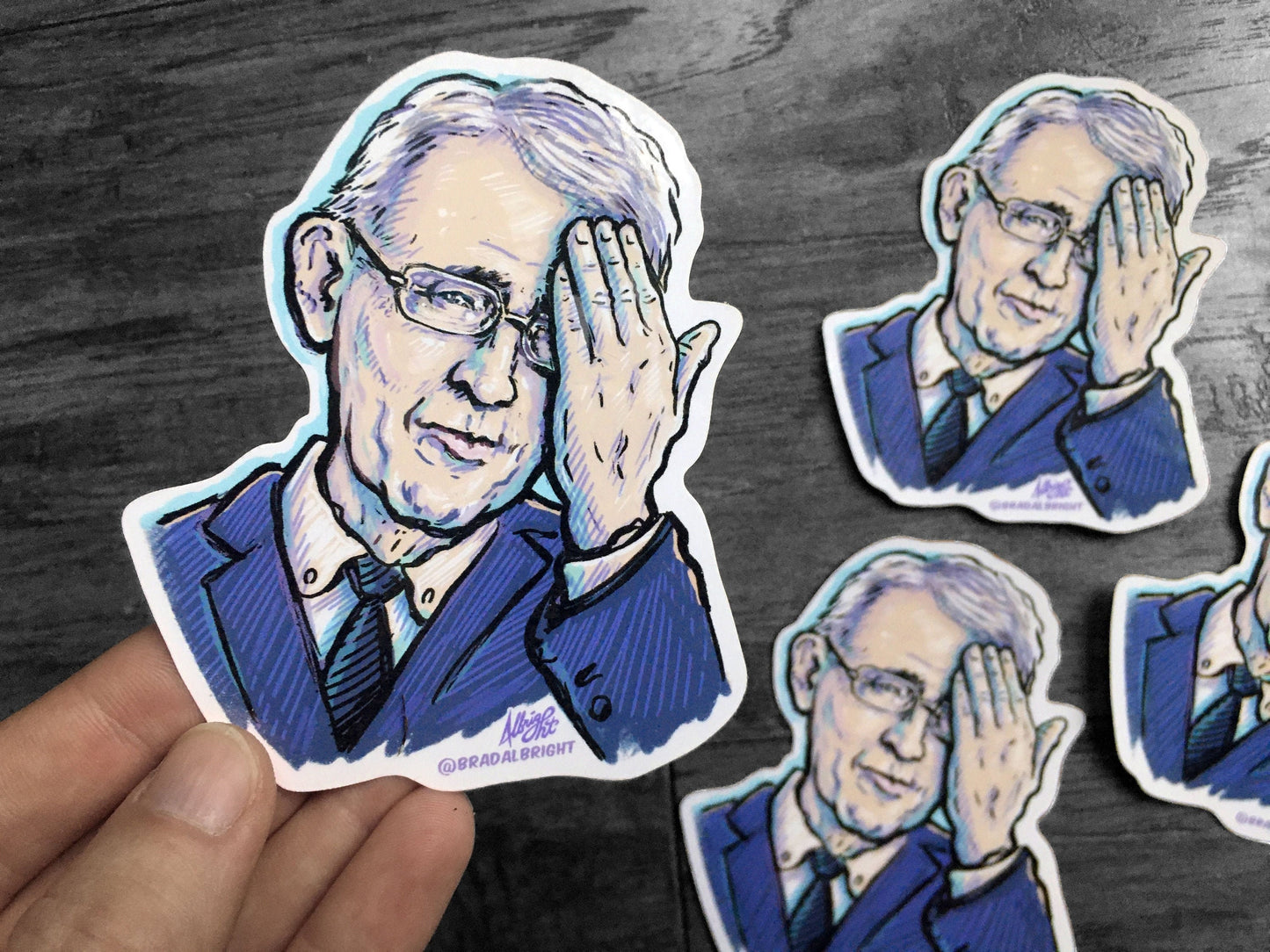 Dr. Fauci Facepalm - Anthony Fauci Portrait Sticker Decal - FREE Shipping