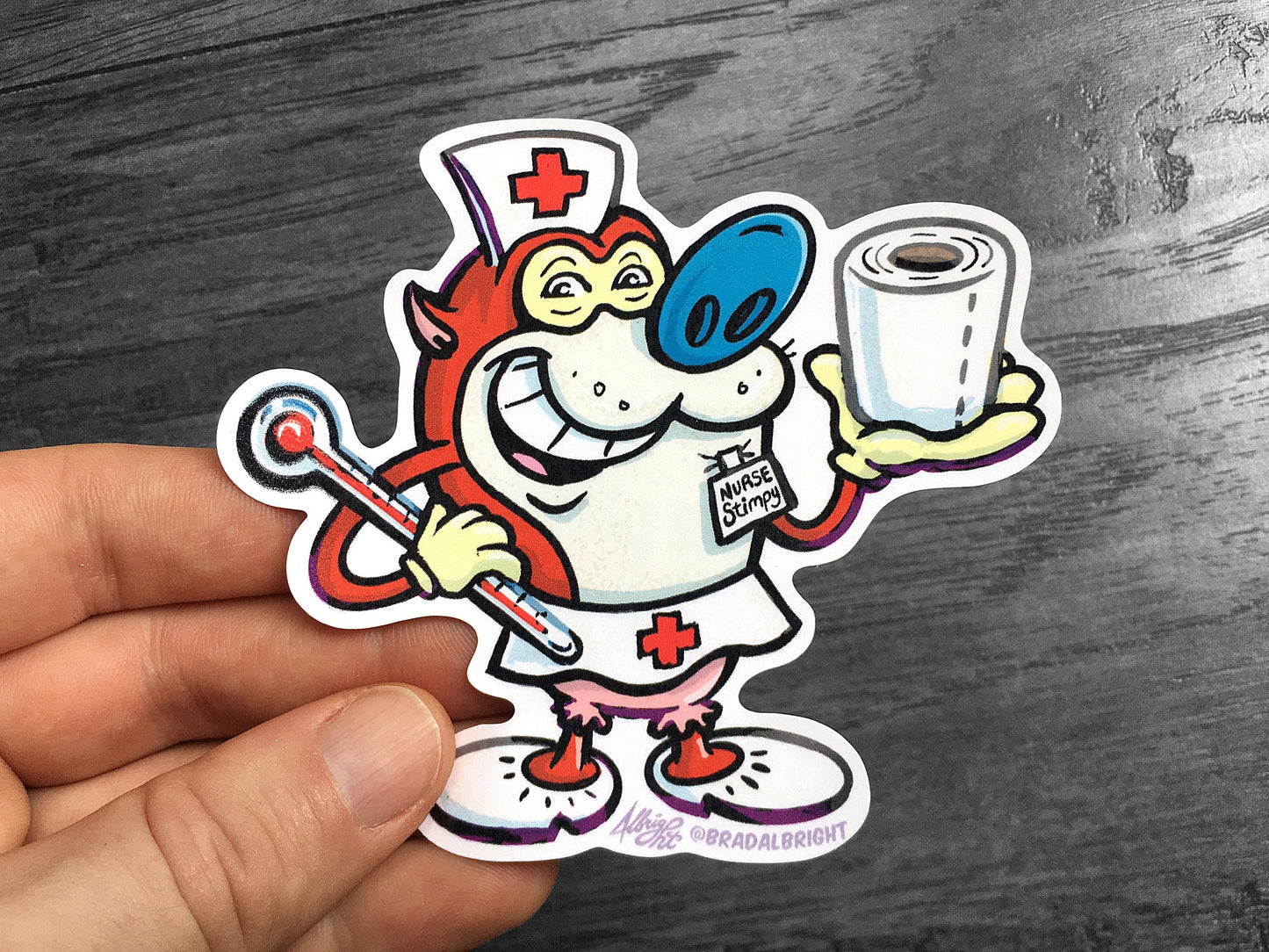 Nurse Stimpy Sticker - Weatherproof Decal - FREE US SHIPPING