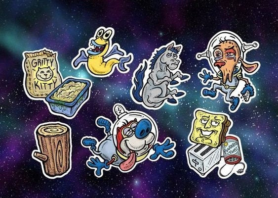 Space Madness Ren & Stimpy Stickers - Weatherproof Decals