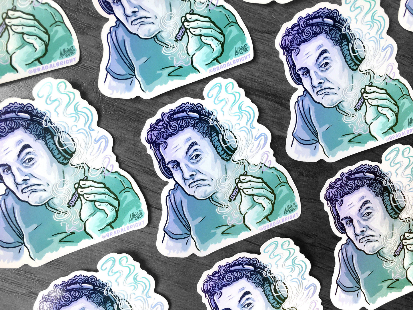 Elon Musk Smoking - Rogan Podcast Portrait - Sticker Decal