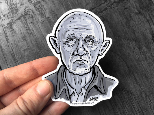 Mike Ehrmantraut - Better Call Saul Sticker - Hand Drawn Illustration - Water Resistant Decal