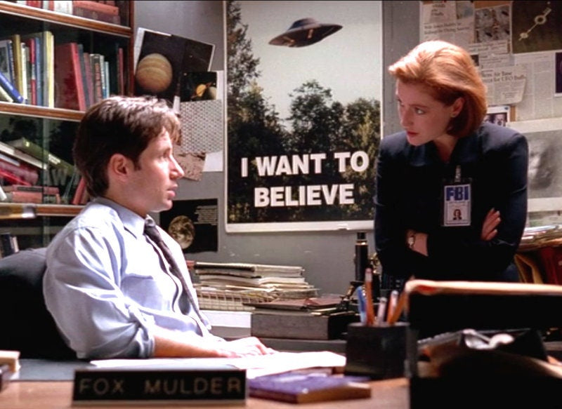 I Want To Believe Sticker with Mini 3D Glasses - Mulder UFO Mini Poster - Weatherproof Decal