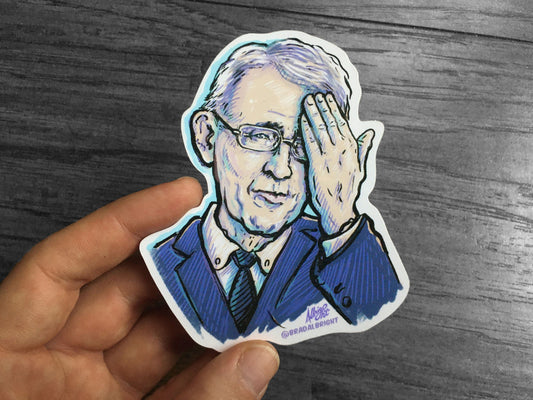 Dr. Fauci Facepalm - Anthony Fauci Portrait Sticker Decal - FREE Shipping