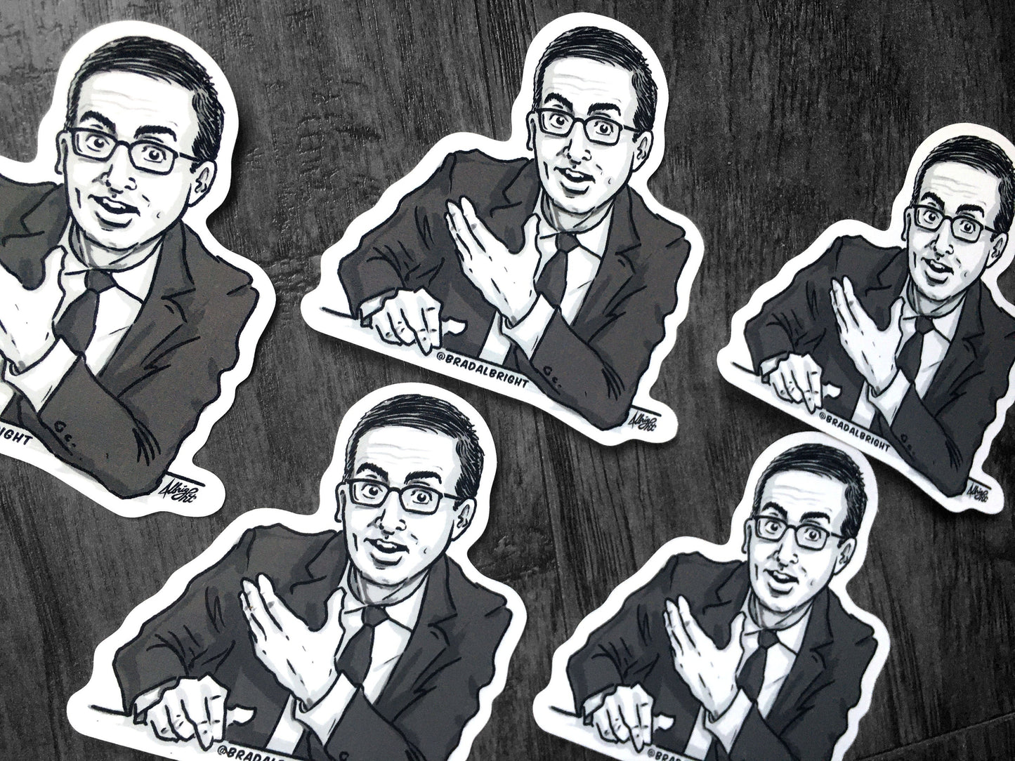 John Oliver Sticker - Hostus Mostus - Portrait Drawing Sticker Decal - FREE US SHIPPING