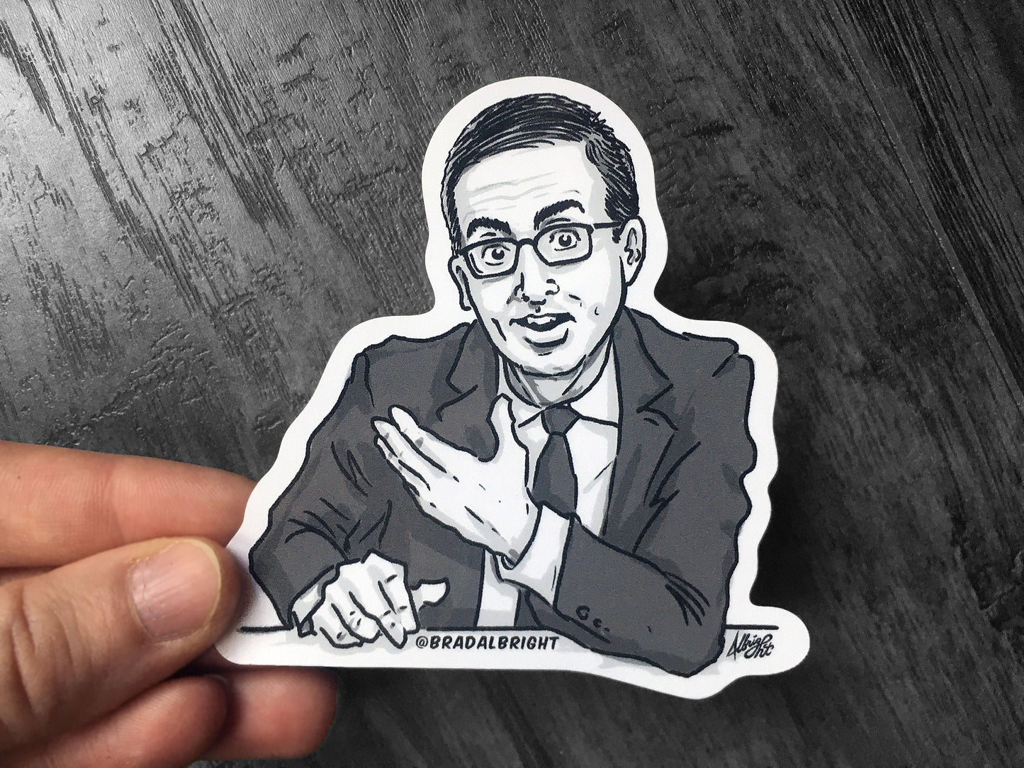 John Oliver Sticker - Hostus Mostus - Portrait Drawing Sticker Decal - FREE US SHIPPING