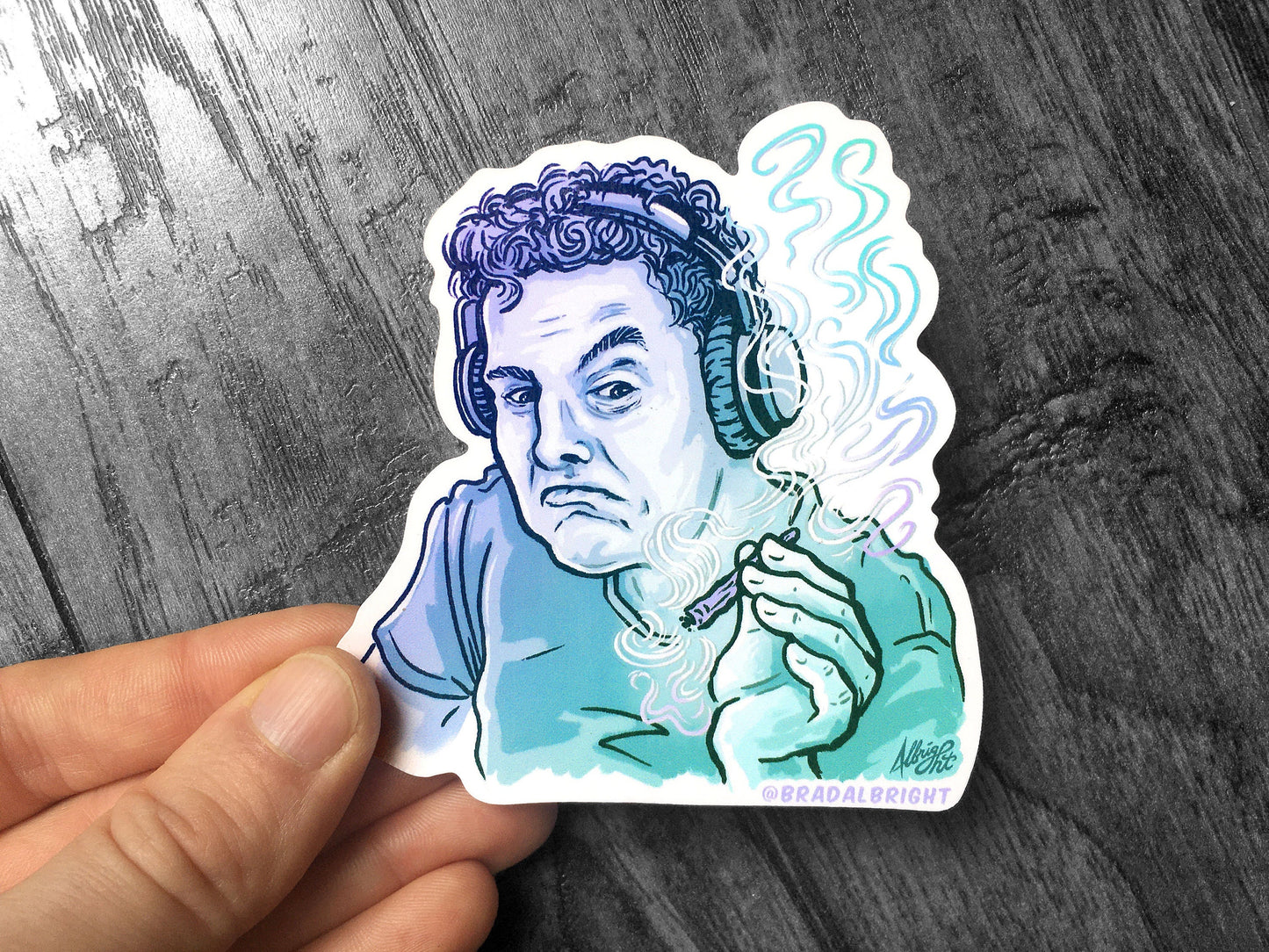 Elon Musk Smoking - Rogan Podcast Portrait - Sticker Decal