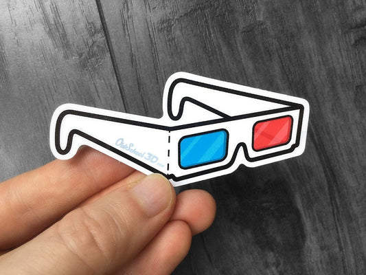 3D Glasses Sticker - OldSchool3D Anaglyph Glasses - FREE US SHIPPING