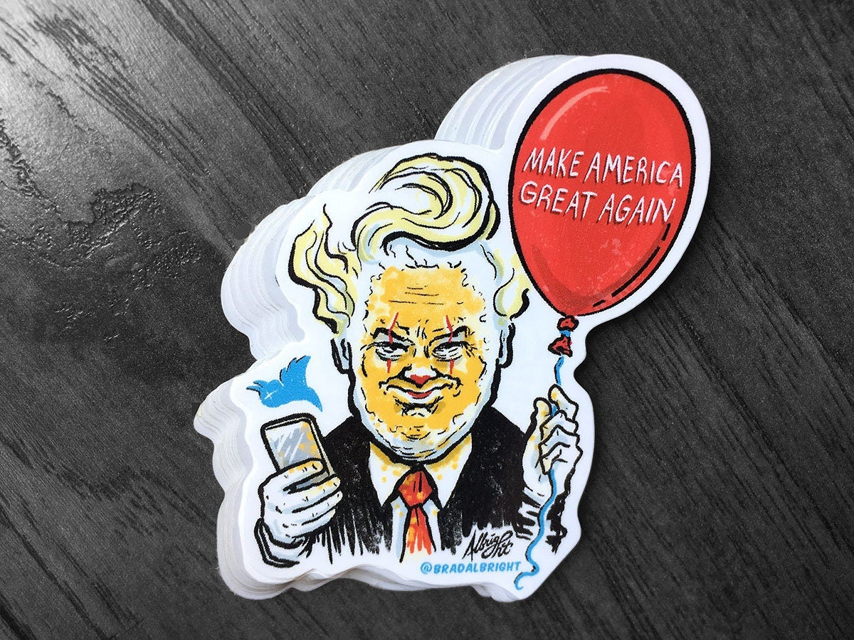 TrumPennywise - Evil Clown in Chief - Sticker Decal - FREE Shipping