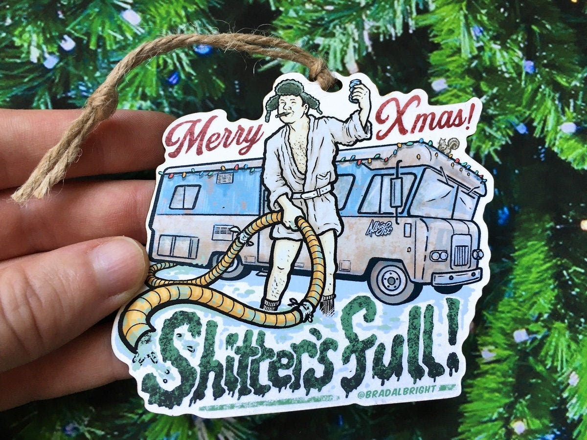 Shitter's Full Cousin Eddie - Christmas Vacation Ornament - Hand Drawn Wood Ornament