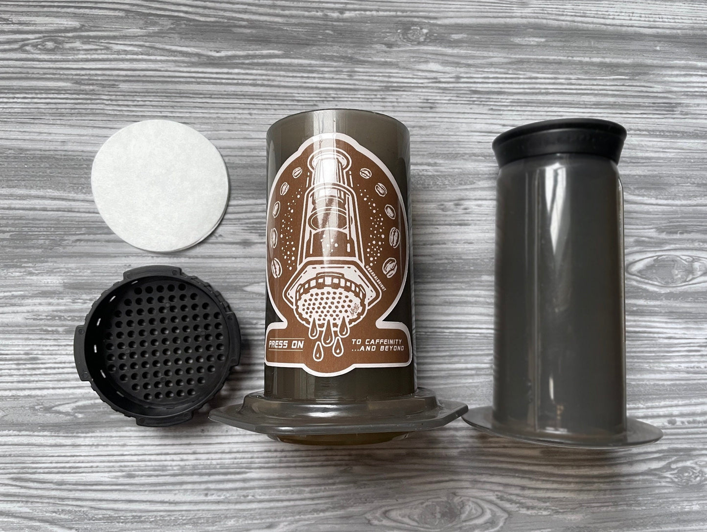 Aeropress Coffee: To Caffeinity and Beyond! - Stickers and Magnets - Waterproof Decals - FREE US SHIPPING