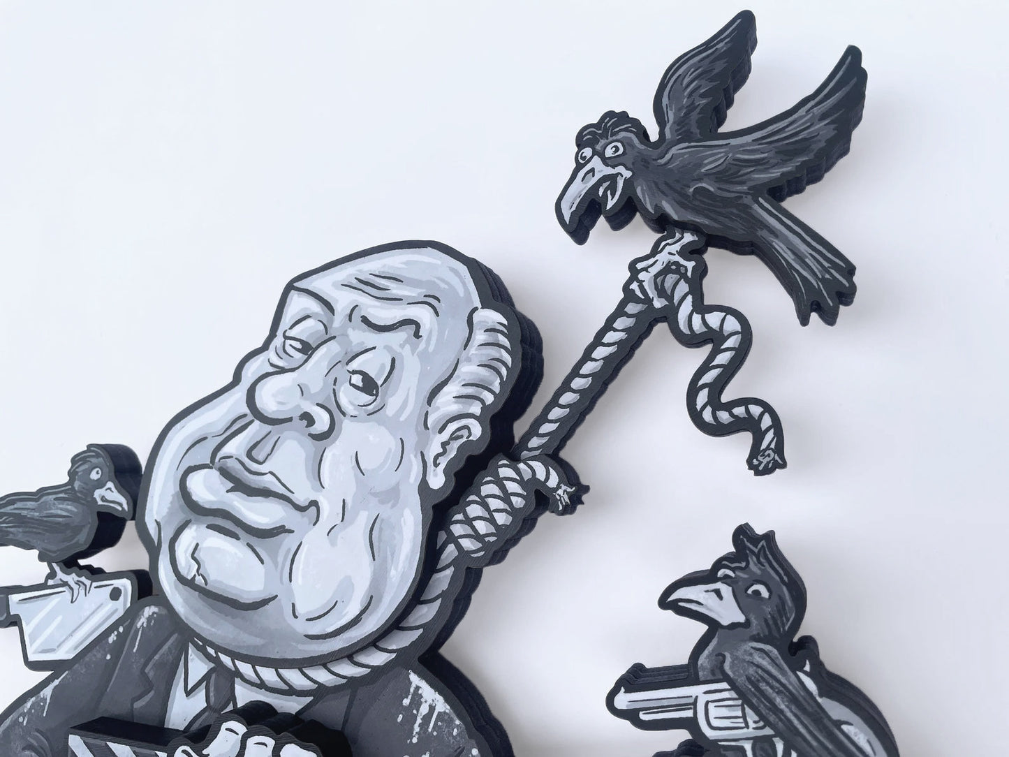 Hangin’ With Mr. Hitchcock - Dimensional Woodcut Alfred Hitchcock Wall Art