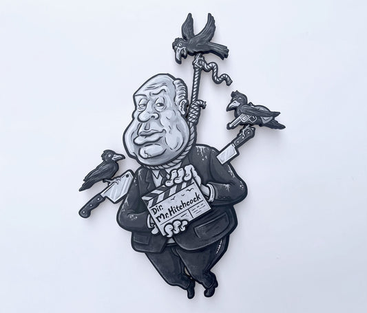 Hangin’ With Mr. Hitchcock - Dimensional Woodcut Alfred Hitchcock Wall Art