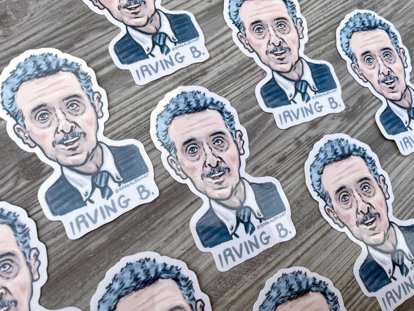 Severance Irving B Stickers - John Turturro Portrait Illustration - Waterproof Decals - FREE US SHIPPING