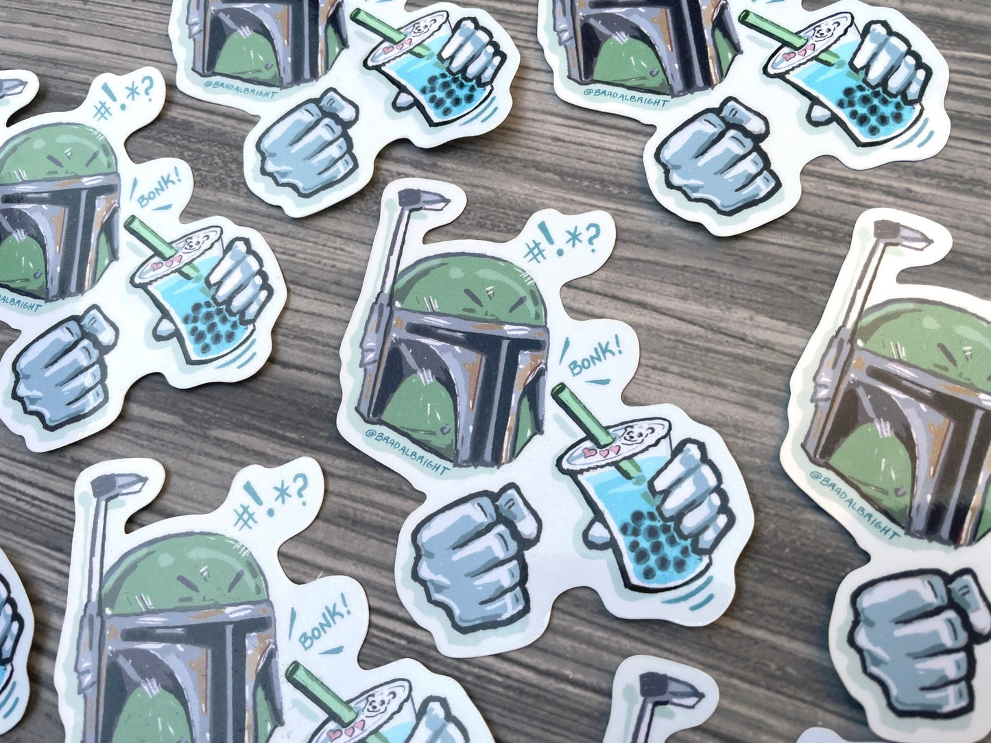 Boba vs Boba Stickers - May the 4th Boba Tea Illustration - Waterproof Decals - FREE US SHIPPING