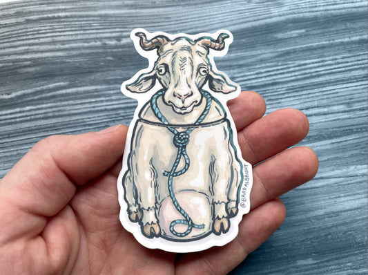 Goat Cookie Jar Sticker Illustration - Waterproof Decals & Flexible Magnets - FREE US SHIPPING