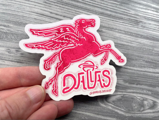 Dallas Pegasus - Sticker Illustration - Waterproof Decals & Flexible Magnets - FREE US SHIPPING