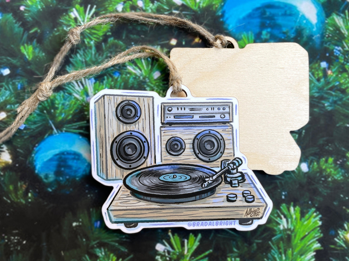 Turntable Christmas Ornament - HiFi Record Player Art - Audiophile Gift