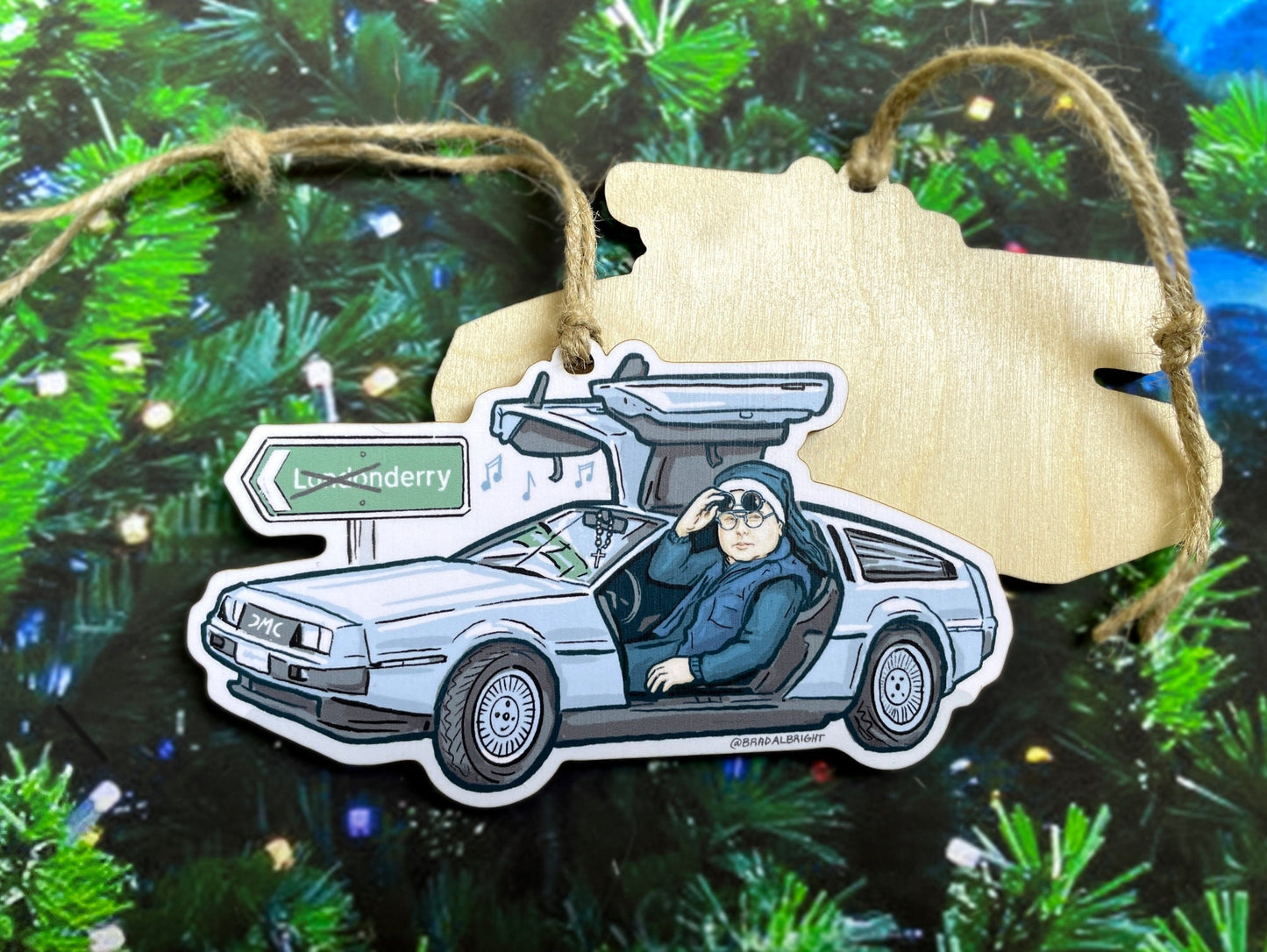 Sister Michael Christmas Ornament - Derry Girls Delorean Tribute