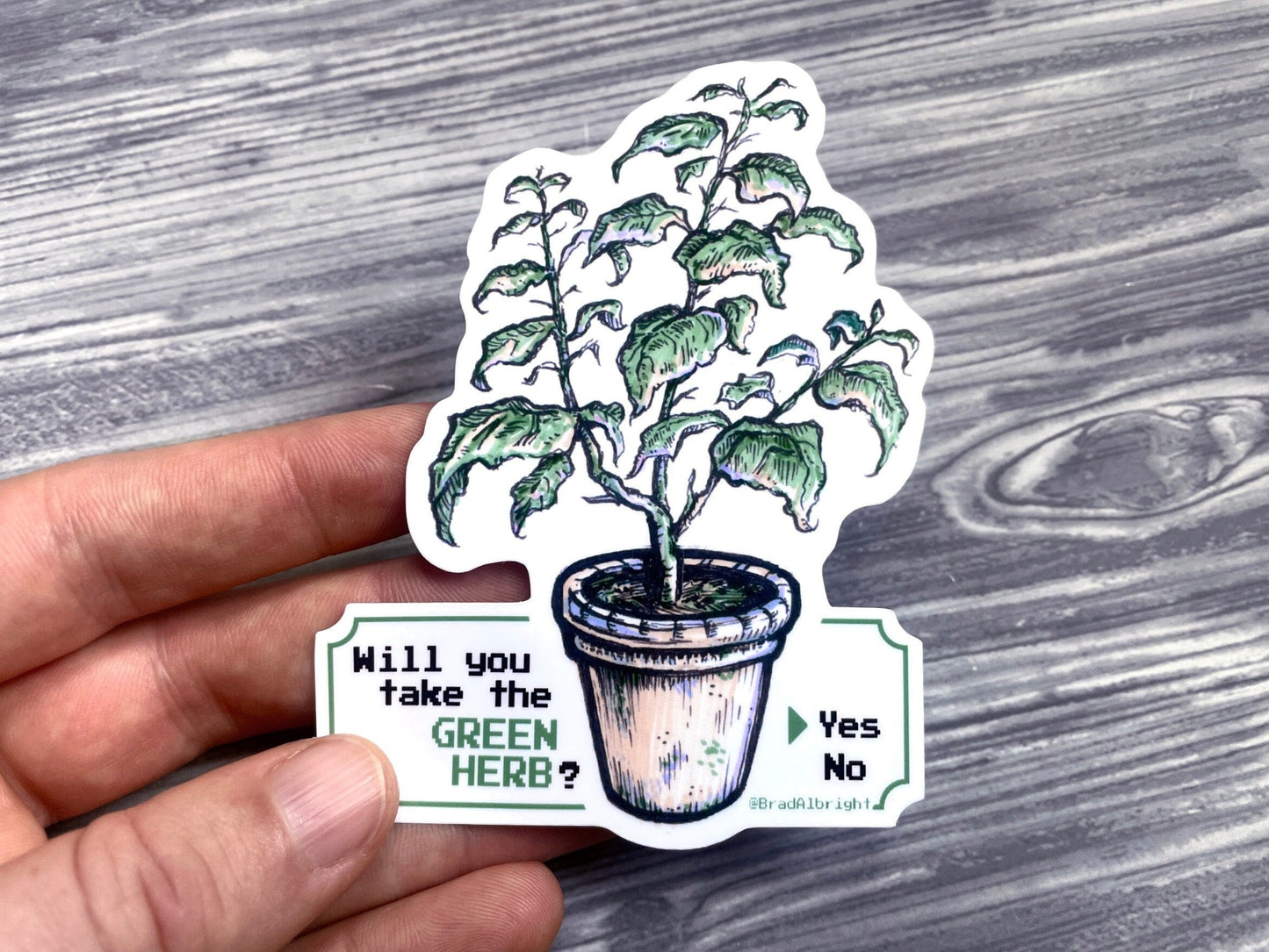 Will You Take The Green Herb? - Res. Evil Herb - Stickers & Magnets