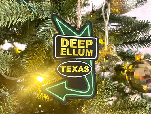 Deep Ellum Ornament - Dallas Texas Deep Ellum Sign Christmas Decor