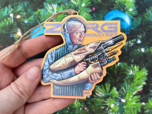 Jean-Baptiste Emanuel Zorg Ornament - Fifth Element Zorg ZF-1 Portrait Art - Hand Drawn Wood Ornament