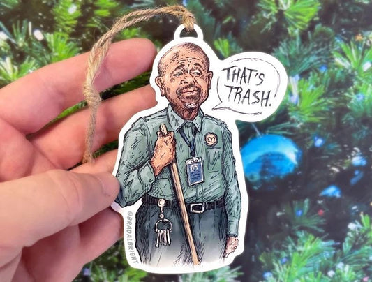 Mr Johnson That's Trash - Abbott Elementary Caricature - Ornament